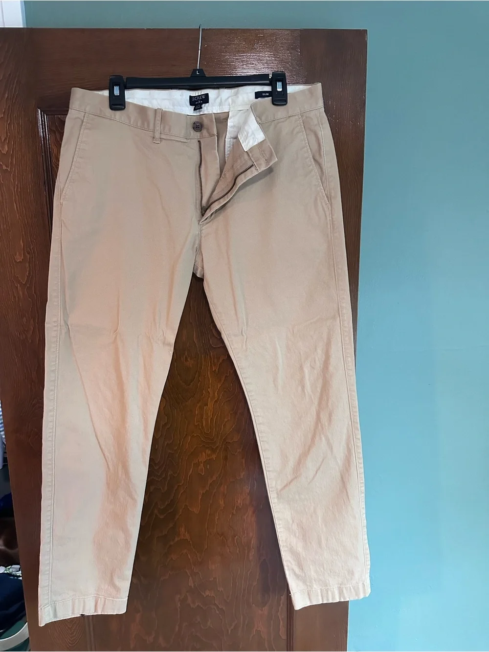 Men's Beige Chino Pants - Slim Straight Fit